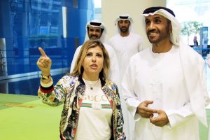 Lara Sawaya with Dr. Thani Bin Ahmed Al-Zeyoudi